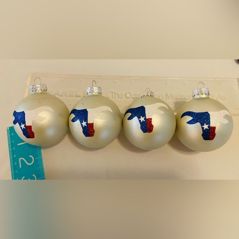 Texas Longhorn Holiday Ornaments - Set of 4